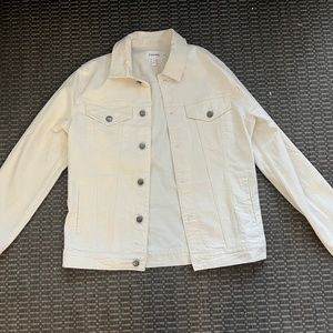 Frame L'Homme faded denim jacket in Ivory